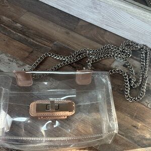 Steve Madden Transparent Bag with Gold Accents